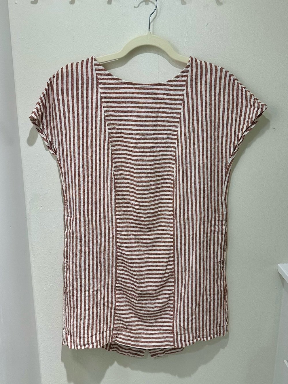 Madewell Brownish Mauve & White Striped Mini Dress, size small